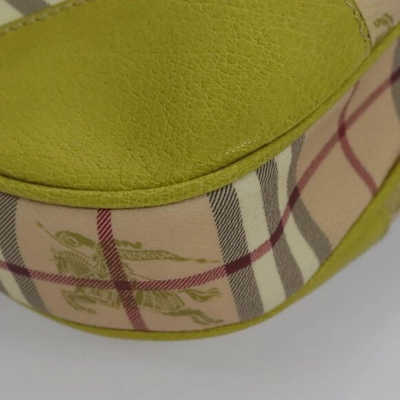 BURBERRY Nova Check Shoulder Bag PVC Leather Beige Auth BD897 - Picture 5 of 16